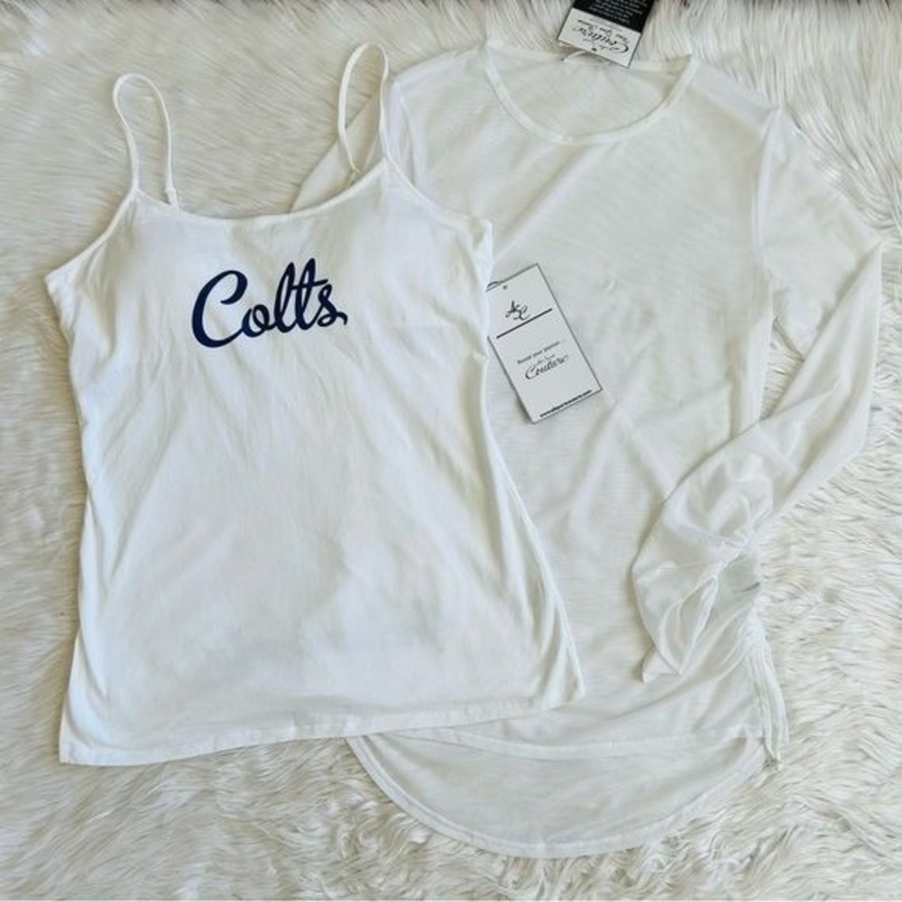 Women's‎ NFL Indianapolis COLTS Cami Tank Top & Mesh Long Sleeve -XL